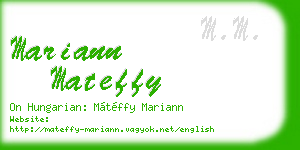 mariann mateffy business card