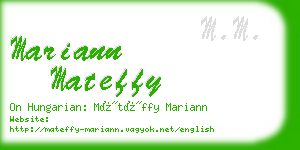 mariann mateffy business card
